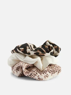Mujer Primark Accesorios Para El Pelo|Pack De 3 Coleteros Con Estampado Animal