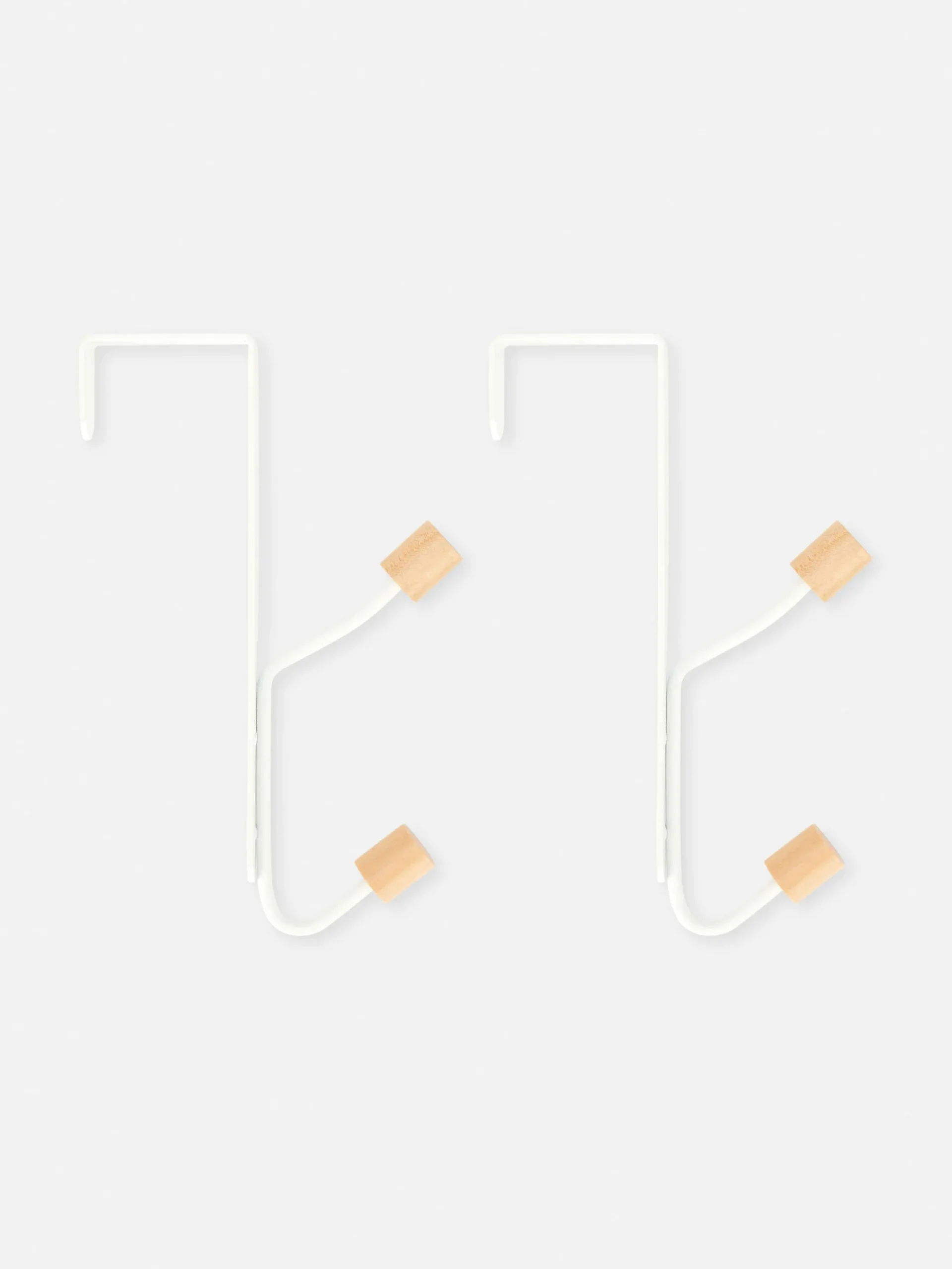 Primark Almacenamiento De Pared Y Perchas|Pack De 2 Ganchos De Madera Para Colgar Abrigos