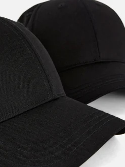 Hombre Primark Sombreros, Guantes Y Bufandas|Pack De 2 Gorras De Béisbol Tejidas