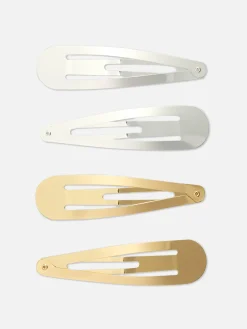 Mujer Primark Accesorios Para El Pelo|Pack De 4 Horquillas A Presión Metálicas