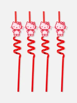 Primark Cubertería Y Utensilios|Pack De 4 Pajitas En Espiral De Hello Kitty