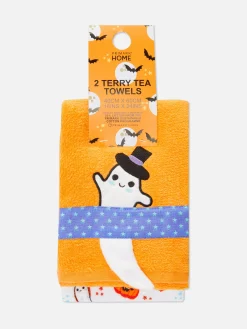 Primark Decoración Y Regalos De Halloween|Menaje|Pack De 2 Paños De Cocina De Halloween