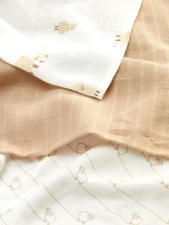 Primark Habitación Bebé|Lactancia|Pack De 3 Paños De Muselina Con Ovejitas