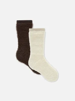 Mujer Primark Zapatillas De Estar En Casa|Calcetines|Pack De 2 Pares De Calcetines De Pelo
