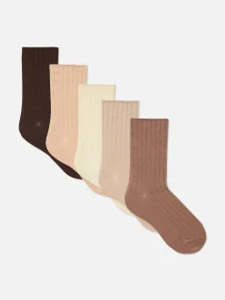 Mujer Primark Calcetines|Pack De 5 Pares De Calcetines Altos Acanalados