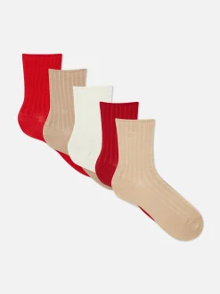 Mujer Primark Calcetines|Pack De 5 Pares De Calcetines Altos Acanalados