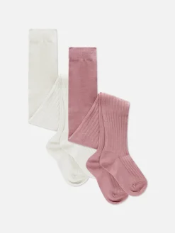 Niños Primark Calcetines Y Medias|Pack De 2 Pares De Leotardos De Punto Acanalados
