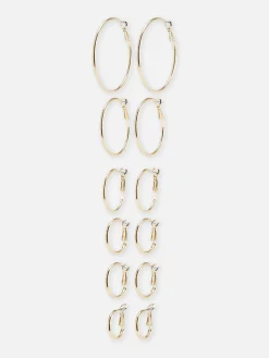 Mujer Primark Bisutería|Pack De 6 Pendientes De Aro De Varios Tamaños