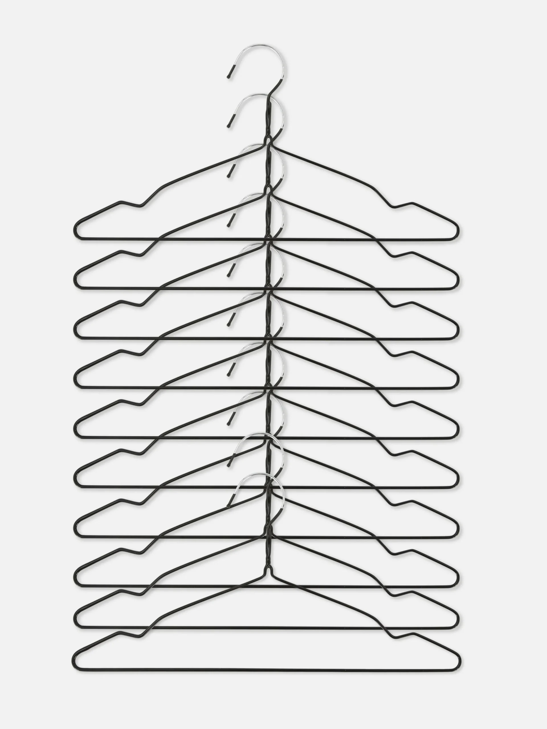 Primark Almacenamiento De Pared Y Perchas|Pack De 10 Perchas Metálicas Recubiertas