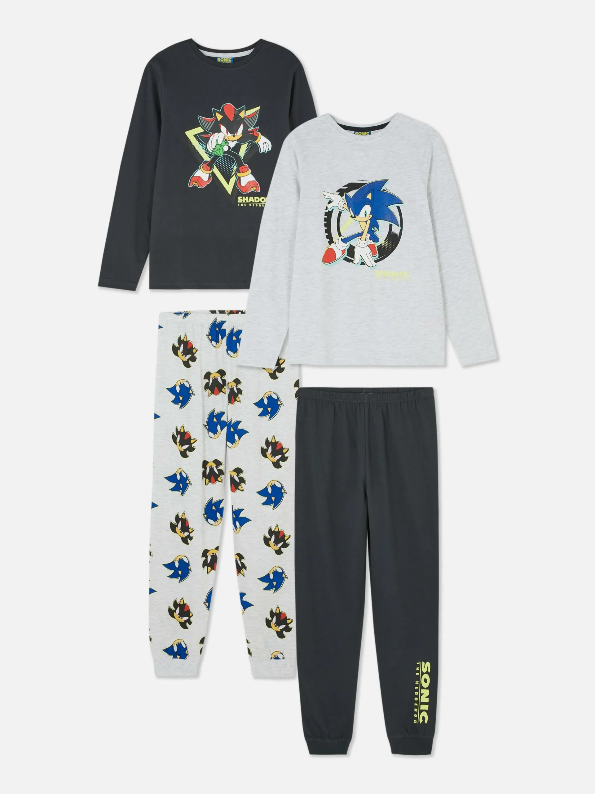 Niños Primark Pijamas Y Ropa Para Dormir|Pack De 2 Pijamas De Sonic, El Erizo, Y Shadow