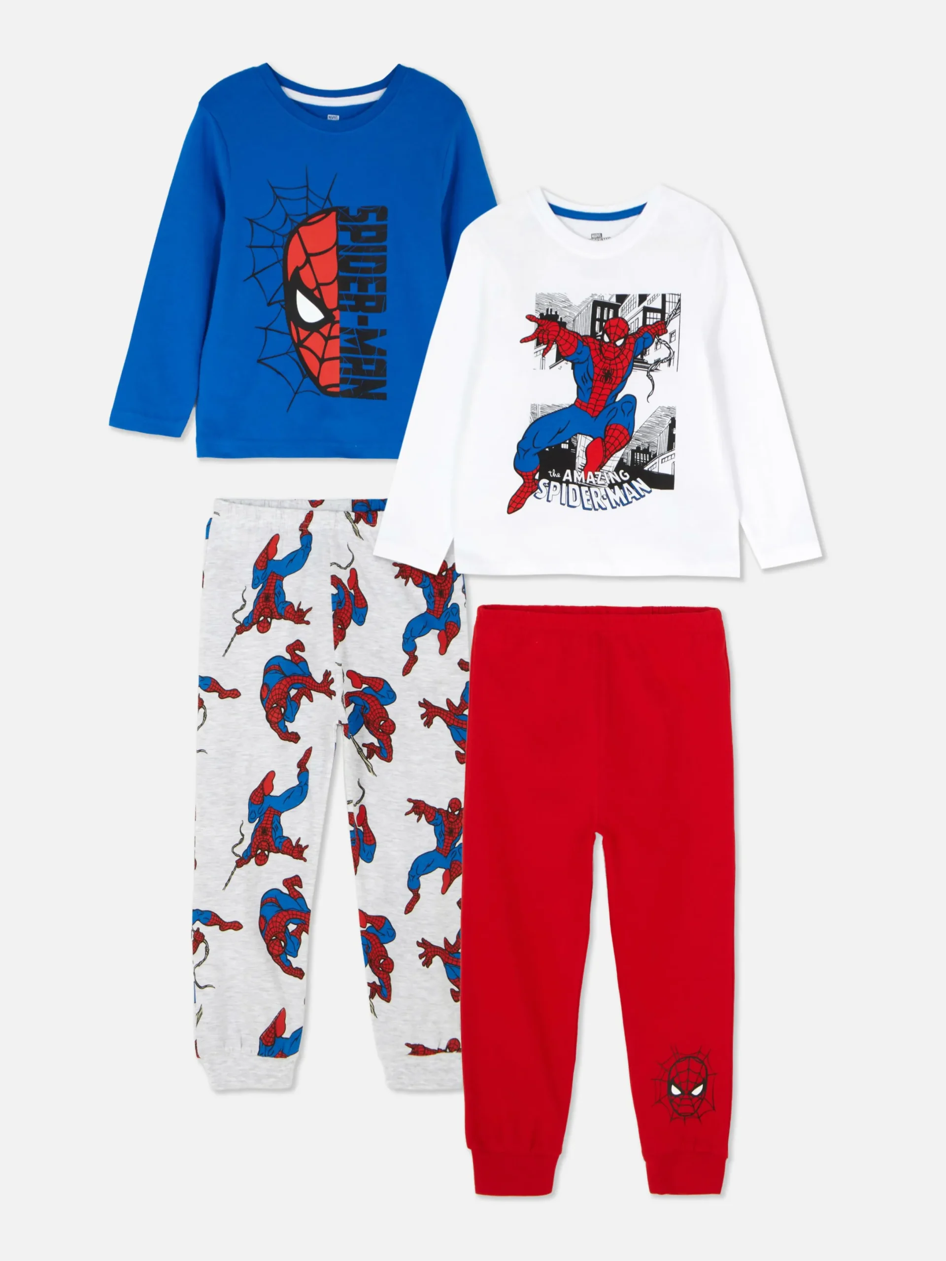 Niños Primark Pijamas Y Ropa Para Dormir|Pack De 2 Pijamas Gráficos De Spider-Man De Marvel