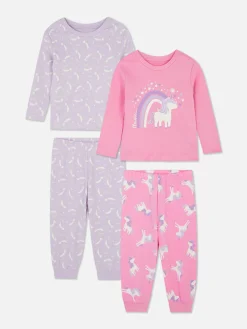 Primark Pijamas Y Ropa Para Dormir|Pack De 2 Pijamas Largos De Diseño Variado