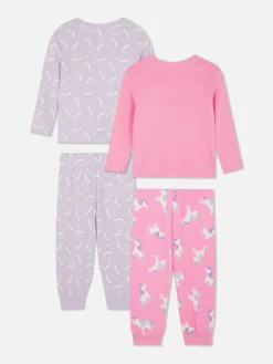 Primark Pijamas Y Ropa Para Dormir|Pack De 2 Pijamas Largos De Diseño Variado