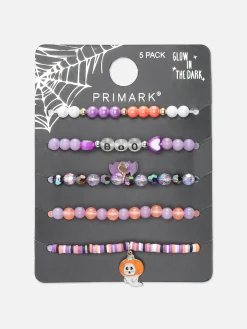 Niños Primark Disfraces De Halloween Infantiles|Accesorios De Halloween|Pack De 5 Pulseras De Cuentas Para Halloween