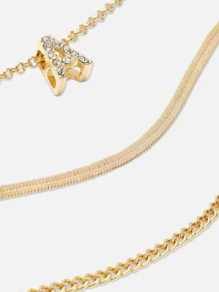 Mujer Primark Bisutería|Pack De 3 Pulseras De Strass Con Inicial