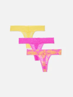 Mujer Primark Bragas|Pack De 3 Tangas Bandeau De Encaje