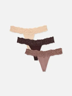 Mujer Primark Bragas|Pack De 3 Tangas Bandeau De Encaje