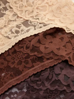 Mujer Primark Bragas|Pack De 3 Tangas Bandeau Florales Con Encaje