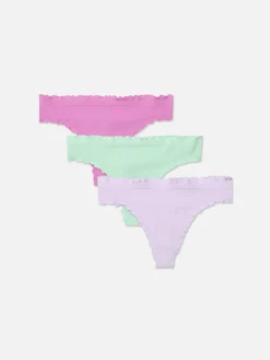 Mujer Primark Bragas|Pack De 3 Tangas Sin Costuras Con Dobladillo Rizado