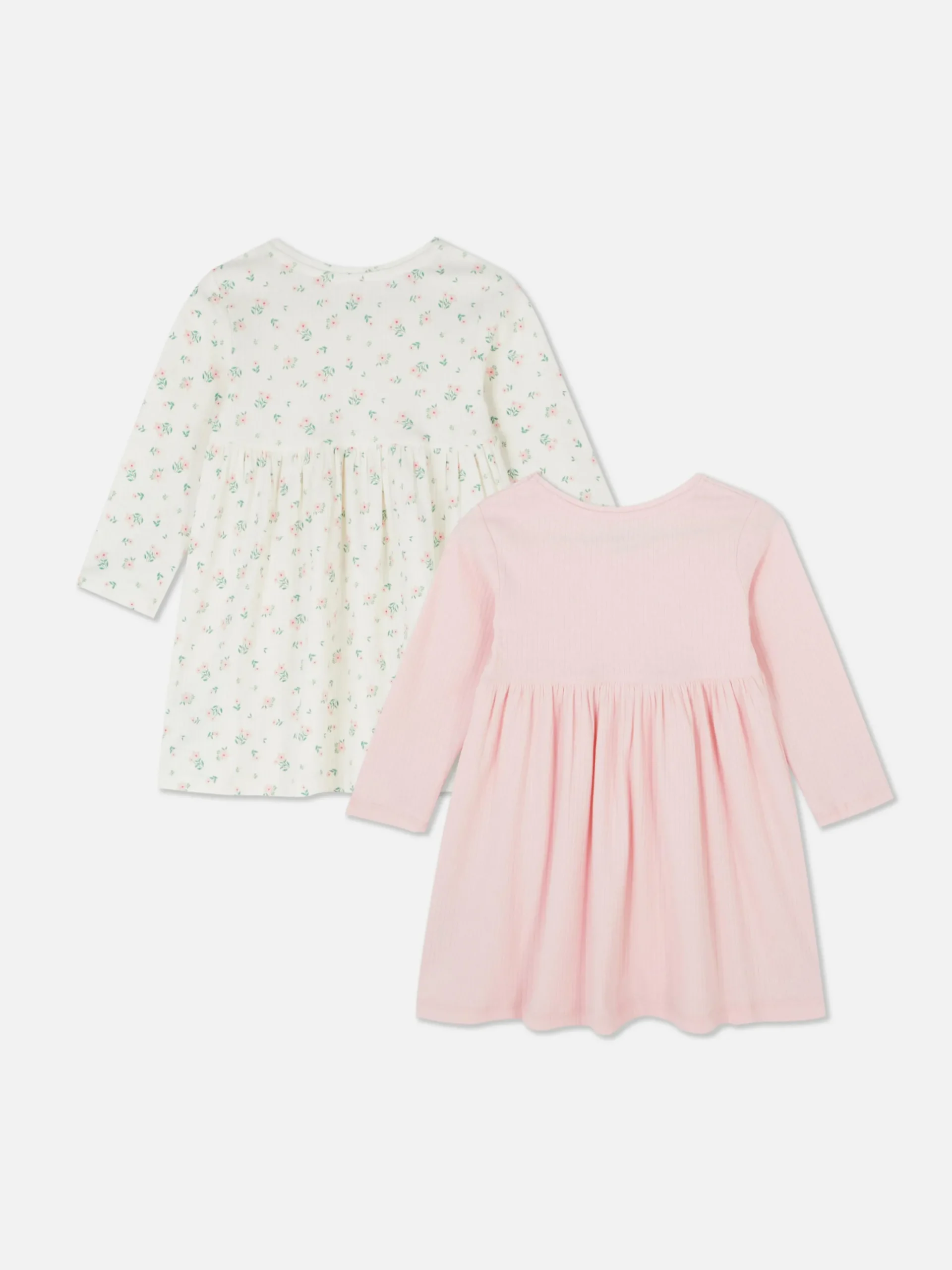 Primark Vestidos Y Faldas|Pack De 2 Vestidos Acanalados De Manga Larga