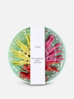 Primark Cesta De La Colada|Pack De Cesta Con 50 pinzas