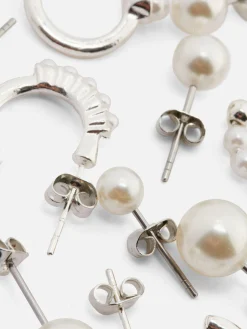 Mujer Primark Bisutería|Pack De Pendientes Surtidos De Perlas Sintéticas