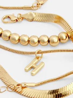 Mujer Primark Bisutería|Pack De Tres Tobilleras Con Inicial