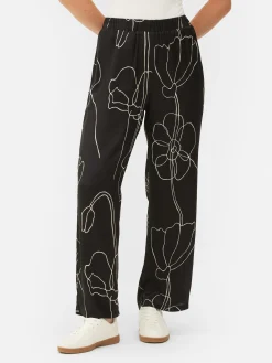Mujer Primark Pantalones Y Leggings|Pantalones Con Estampado Floral De Satén Combinables