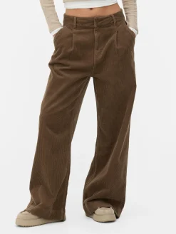 Mujer Primark Tejido Vaquero|Pantalones Y Leggings|Pantalones De Pernera Ancha De Pana De Rita Ora