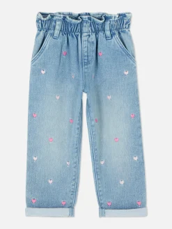 Primark Pantalones Y Leggings|Pantalones Vaqueros Con Corazones Bordados