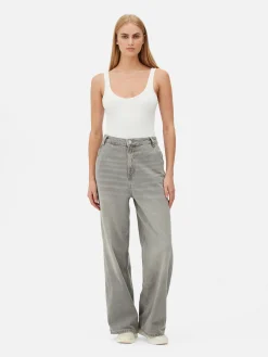 Mujer Primark Vaqueros|Pantalones Vaqueros De Pernera Ancha Desgastados