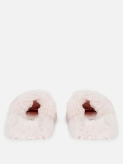 Mujer Primark Zapatillas De Estar En Casa|Zapatillas De Estar En Casa|Pantuflas De Pelo Sintético Con Doble Tira