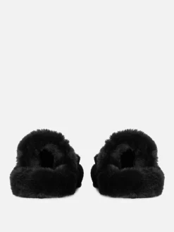 Mujer Primark Zapatillas De Estar En Casa|Zapatillas De Estar En Casa|Pantuflas De Pelo Sintético Con Doble Tira