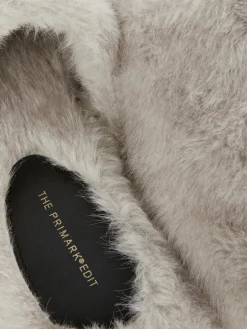 Mujer Primark Zapatillas De Estar En Casa|Pantuflas Destalonadas De Pelo De The Edit
