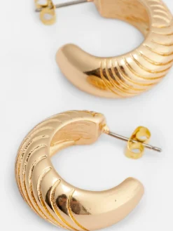 Mujer Primark Bisutería|Pendientes De Aro Con Textura