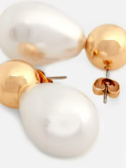 Mujer Primark Bisutería|Pendientes Largos De Perlas Sintéticas