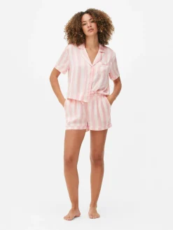 Mujer Primark Sets De Pijamas|Pijama Con Camisa Y Pantalones Cortos De Satén