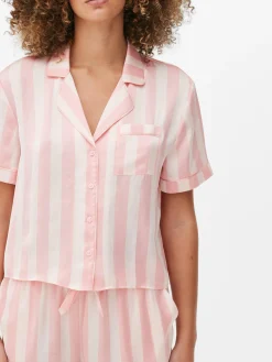 Mujer Primark Sets De Pijamas|Pijama Con Camisa Y Pantalones Cortos De Satén