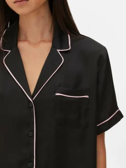 Mujer Primark Sets De Pijamas|Pijama Con Camisa Y Pantalón Corto De Satén