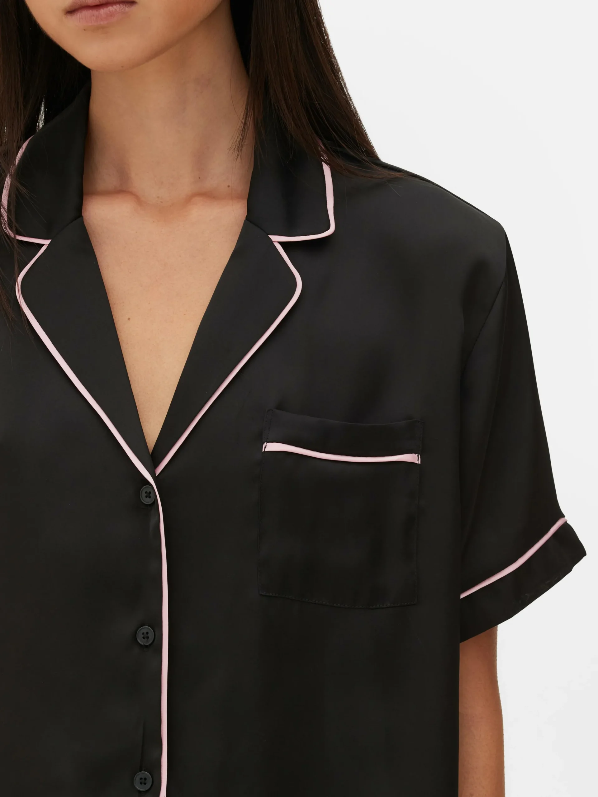 Mujer Primark Sets De Pijamas|Pijama Con Camisa Y Pantalón Corto De Satén