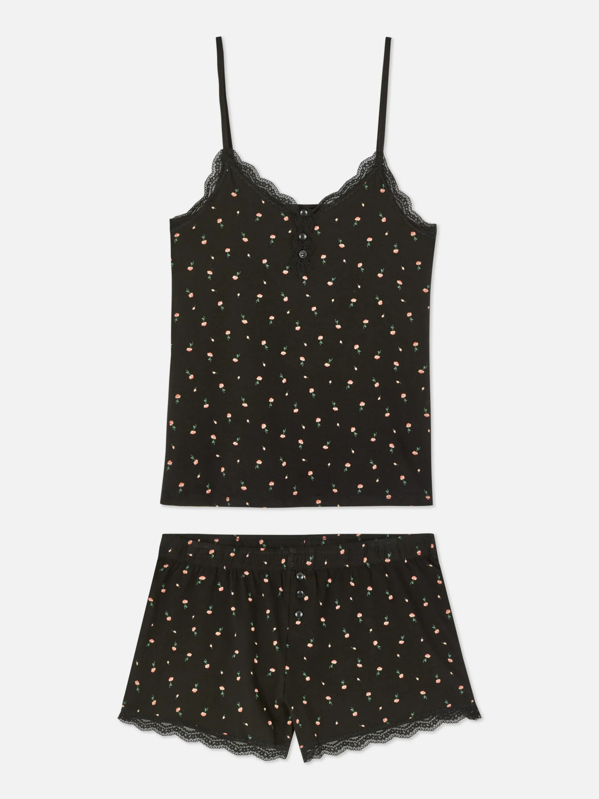 Mujer Primark Sets De Pijamas|Pijama Corto De Tirantes Con Ribetes De Encaje