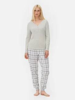 Mujer Primark Sets De Pijamas|Pijama De Manga Larga Con Pantalones A Cuadros