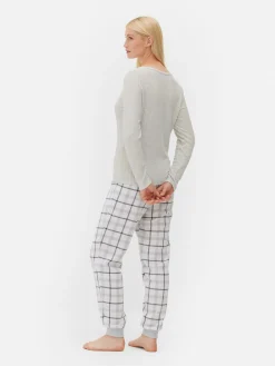 Mujer Primark Sets De Pijamas|Pijama De Manga Larga Con Pantalones A Cuadros