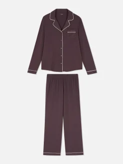 Mujer Primark Sets De Pijamas|Pijama De Punto Y Manga Larga De Corte Masculino