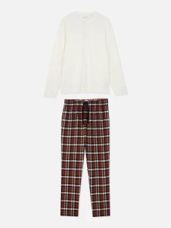 Hombre Primark Pijama|Pijama Largo Con Acabado Cepillado