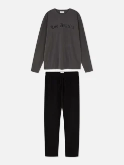 Hombre Primark Pijama|Pijama Largo Con Estampado «Los Angeles»
