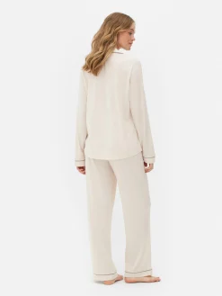 Mujer Primark Sets De Pijamas|Pijama Largo De Corte Boyfriend