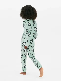 Niños Primark Pijamas Y Ropa Para Dormir|Pijama Largo De Velvetón Con Pandas