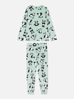 Niños Primark Pijamas Y Ropa Para Dormir|Pijama Largo De Velvetón Con Pandas