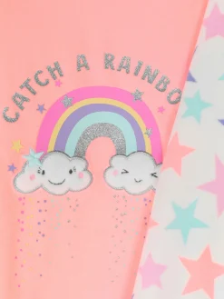 Niños Primark Pijamas Y Ropa Para Dormir|Pijama Largo De Velvetón Con Arcoíris